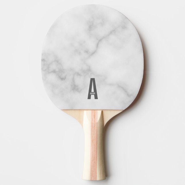 Modernes Personalisiertes Fettmonogramm und Name Tischtennis Schläger (Vorderseite)