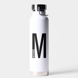 Modernes Personalisiertes Fettmonogramm und Name Trinkflasche
