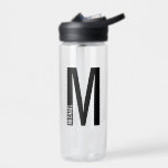 Modernes Personalisiertes Fettmonogramm und Name Trinkflasche<br><div class="desc">Modernes Monogram Design mit personalisiertem Monogramm-Buchstaben "M" und Namen im modernen fett formatierten Sans Serif Schriftart Stil. Perfektes Geschenk für ihn,  Vatertag Geschenk und mehr.</div>