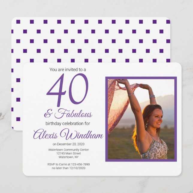 Modernes personalisiertes Foto Einladung (Vorne/Hinten)