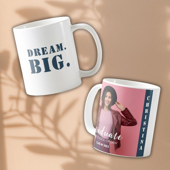Modernes Personalisiertes Foto Script Graduate Kaffeetasse (Von Creator hochgeladen)