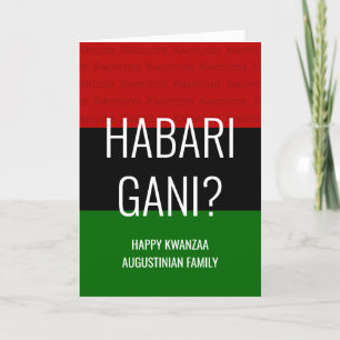 Modernes Personalisiertes HABARI GANI Kwanzaa Feiertagskarte