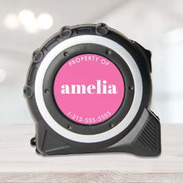 Modernes Personalisiertes Hot Pink Maßband