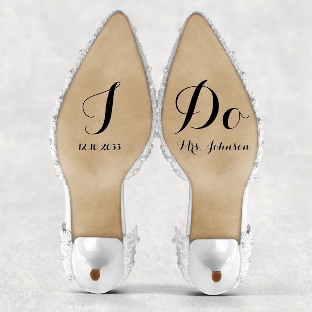 Modernes Personalisiertes Ich tue Braut Hochzeitss Aufkleber (Modern Personalized I Do Bride Wedding Shoes Decal
)