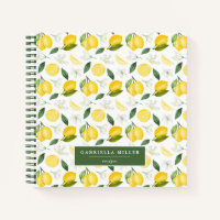 Modernes Personalisiertes Lemon-Muster-Rezept-Note