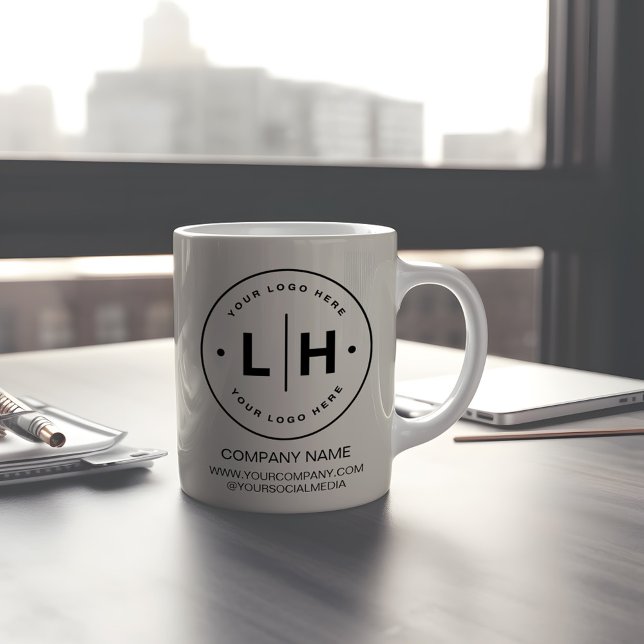 Modernes Personalisiertes Logo-Geschäft Kaffeetasse (Modern Custom Logo Business Gift Coffee Mug by MINTIC DESIGN STUDIO)