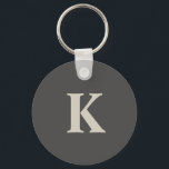 Modernes personalisiertes Mit Monogramm Schlüsselanhänger<br><div class="desc">Dieser niedliche Schlüsselanhänger mit dem Original auf beiden Seiten des Schlüsselanhängers in stylishen Grautönen. Jetzt anpassen,  um Ihr erstes Monogramm hinzuzufügen.</div>