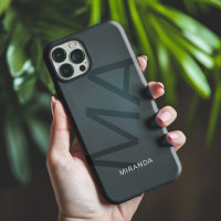 Modernes Personalisiertes Monogramm Grau