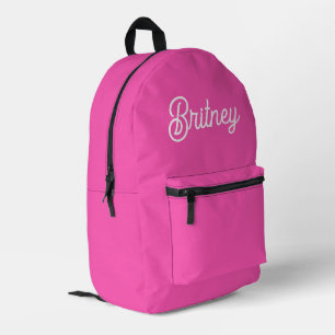 Modernes, Personalisiertes Monogramm mit Hot Pink Bedruckter Rucksack