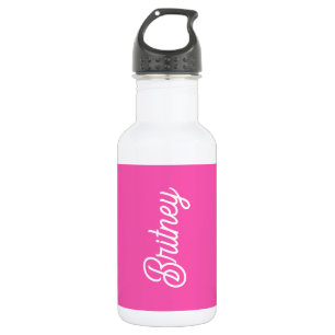 Modernes, Personalisiertes Monogramm mit Hot Pink  Edelstahlflasche