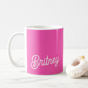 Modernes, Personalisiertes Monogramm mit Hot Pink Kaffeetasse