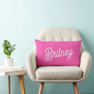 Modernes, Personalisiertes Monogramm mit Hot Pink Lendenkissen