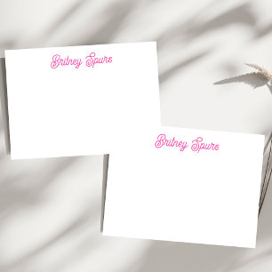 Modernes, Personalisiertes Monogramm mit Hot Pink  Mitteilungskarte