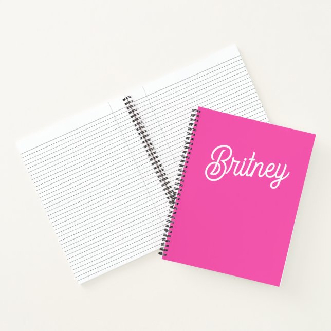 Modernes, Personalisiertes Monogramm mit Hot Pink  Notizbuch (Innenseite)
