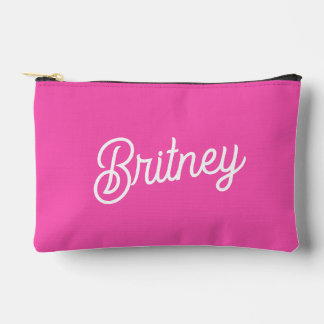 Modernes, Personalisiertes Monogramm mit Hot Pink Zubehörtasche
