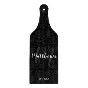 Modernes Personalisiertes Monogramm und Familienna Schneidebrett