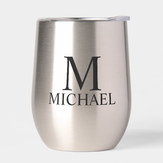 Modernes Personalisiertes Monogramm und Name (Links)