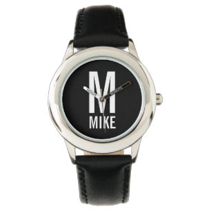 Modernes Personalisiertes Monogramm und Name Armbanduhr
