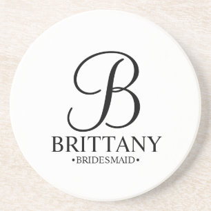 Modernes Personalisiertes Monogramm und Name Bride Getränkeuntersetzer