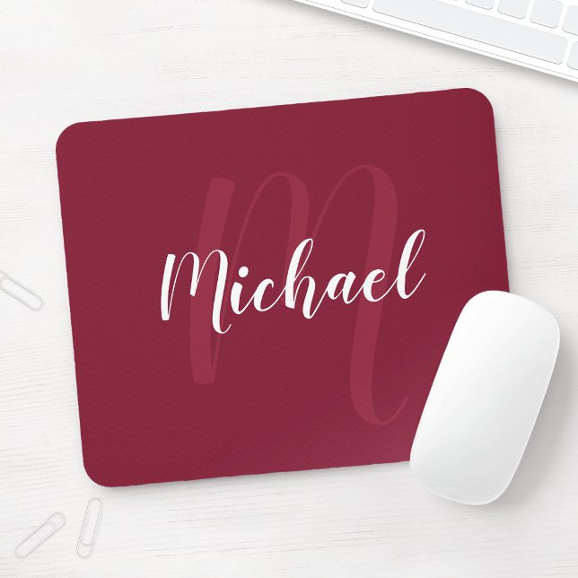 Modernes Personalisiertes Monogramm und Name Burgu Mousepad (Von Creator hochgeladen)