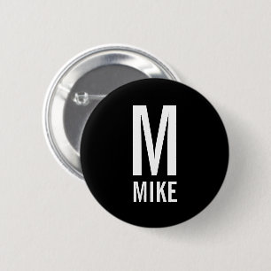 Modernes Personalisiertes Monogramm und Name Button