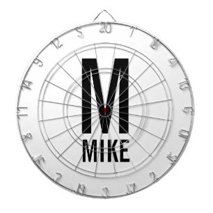 Modernes Personalisiertes Monogramm und Name Dartscheibe