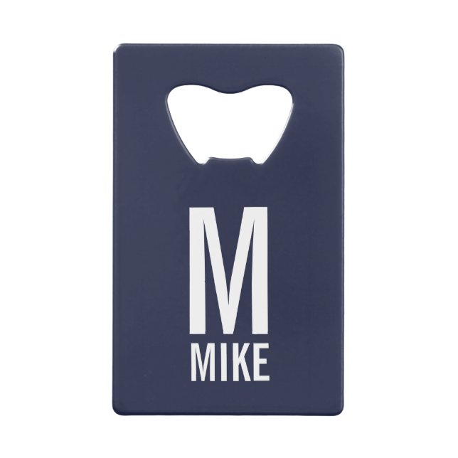 Modernes Personalisiertes Monogramm und Name Geldbeutel Flaschenöffner (Vorderseite)