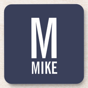 Modernes Personalisiertes Monogramm und Name Getränkeuntersetzer