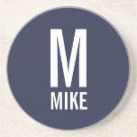 Modernes Personalisiertes Monogramm und Name Getränkeuntersetzer<br><div class="desc">Modernes Schwarz-Weiß-Monogramm-Design mit personalisiertem Monogramm und Namen im modernen fett formatierten Sans Serif Schriftart Stil. Perfekt als modernes Loft/minimalistisches Wohngestaltung-Accessoire,  Hauswärmespeicher,  Familiengeschenk und Geschenk für alle besondere Anlässe.</div>