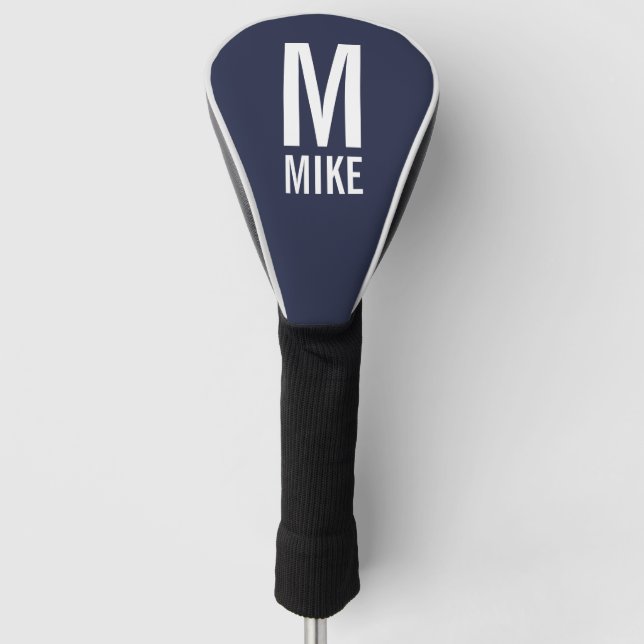Modernes Personalisiertes Monogramm und Name Golf Headcover (Vorderseite)