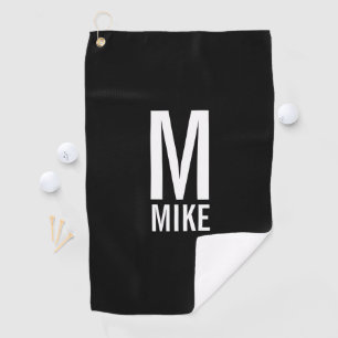 Modernes Personalisiertes Monogramm und Name Golfhandtuch