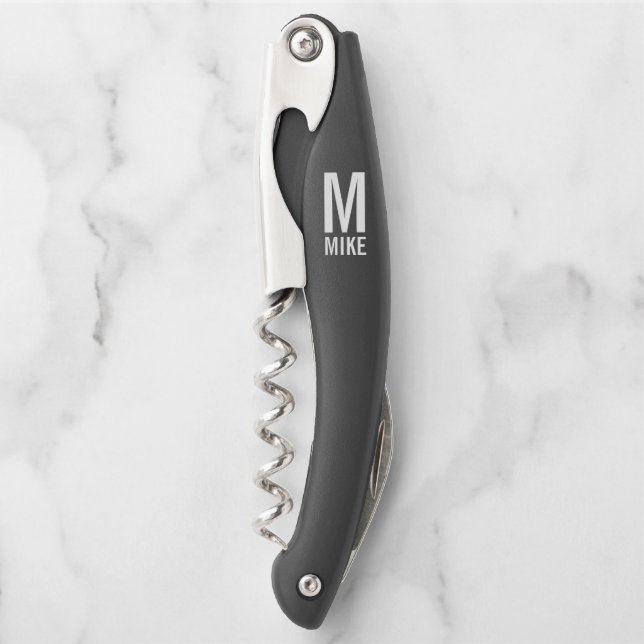 Modernes Personalisiertes Monogramm und Name Kelln Kellnermesser (Vorderseite)