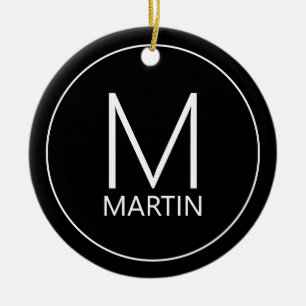Modernes Personalisiertes Monogramm und Name Keramik Ornament