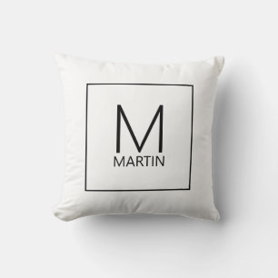 Modernes Personalisiertes Monogramm und Name Kissen