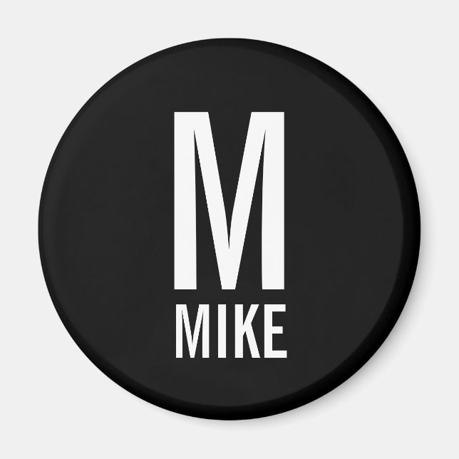 Modernes Personalisiertes Monogramm und Name Magnet (Vorne)