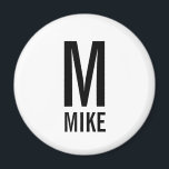 Modernes Personalisiertes Monogramm und Name Magnet<br><div class="desc">Modernes Monogram Design mit personalisiertem Monogramm und Namen im modernen fett formatierten Sans Serif Schriftart Stil. Perfektes Geschenk/Gefallen für Wiedersehen Party,  Hauswärmung Party und mehr.</div>