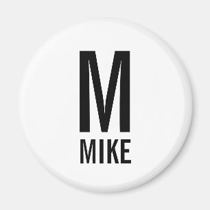 Modernes Personalisiertes Monogramm und Name Magnet