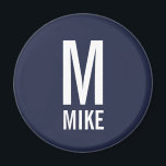 Modernes Personalisiertes Monogramm und Name Magnet<br><div class="desc">Modernes Monogram Design mit personalisiertem Monogramm und Namen im modernen fett formatierten Sans Serif Schriftart Stil. Perfektes Geschenk für Wiedersehen Party,  Hauswärmung Party und mehr.</div>