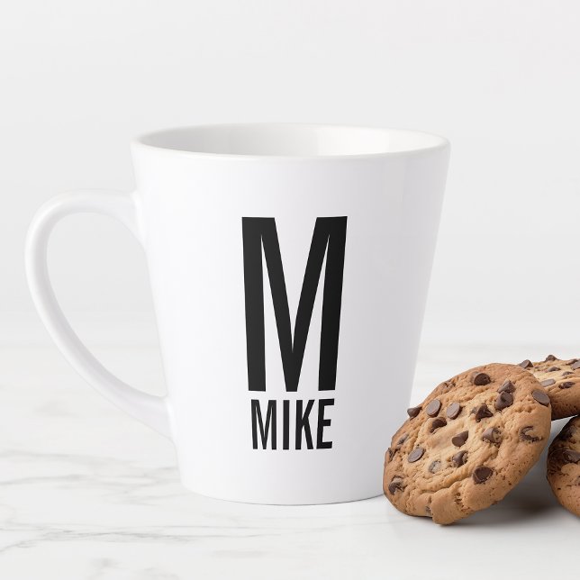 Modernes Personalisiertes Monogramm und Name Milchtasse (Von Creator hochgeladen)