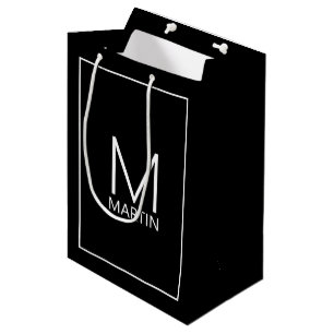 Modernes Personalisiertes Monogramm und Name Mittlere Geschenktüte