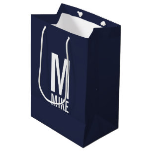 Modernes Personalisiertes Monogramm und Name Mittlere Geschenktüte