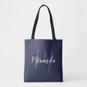 Modernes Personalisiertes Monogramm und Name Navy