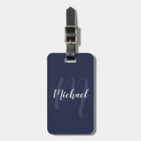 Modernes Personalisiertes Monogramm und Name Navy