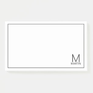 Modernes Personalisiertes Monogramm und Name Notep Post-it Klebezettel