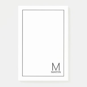 Modernes Personalisiertes Monogramm und Name Notep Post-it Klebezettel