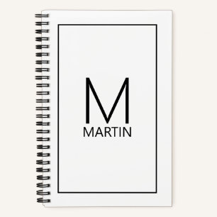 Modernes Personalisiertes Monogramm und Name Notizbuch