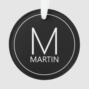 Modernes Personalisiertes Monogramm und Name Ornam Ornament