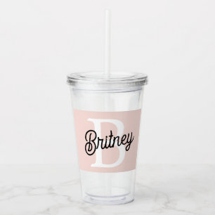 Modernes Personalisiertes Monogramm und Name Paste Acryltrinkbecher