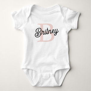 Modernes Personalisiertes Monogramm und Name Paste Baby Strampler