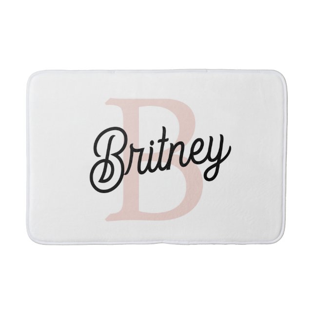 Modernes Personalisiertes Monogramm und Name Paste Badematte (Vorderseite)
